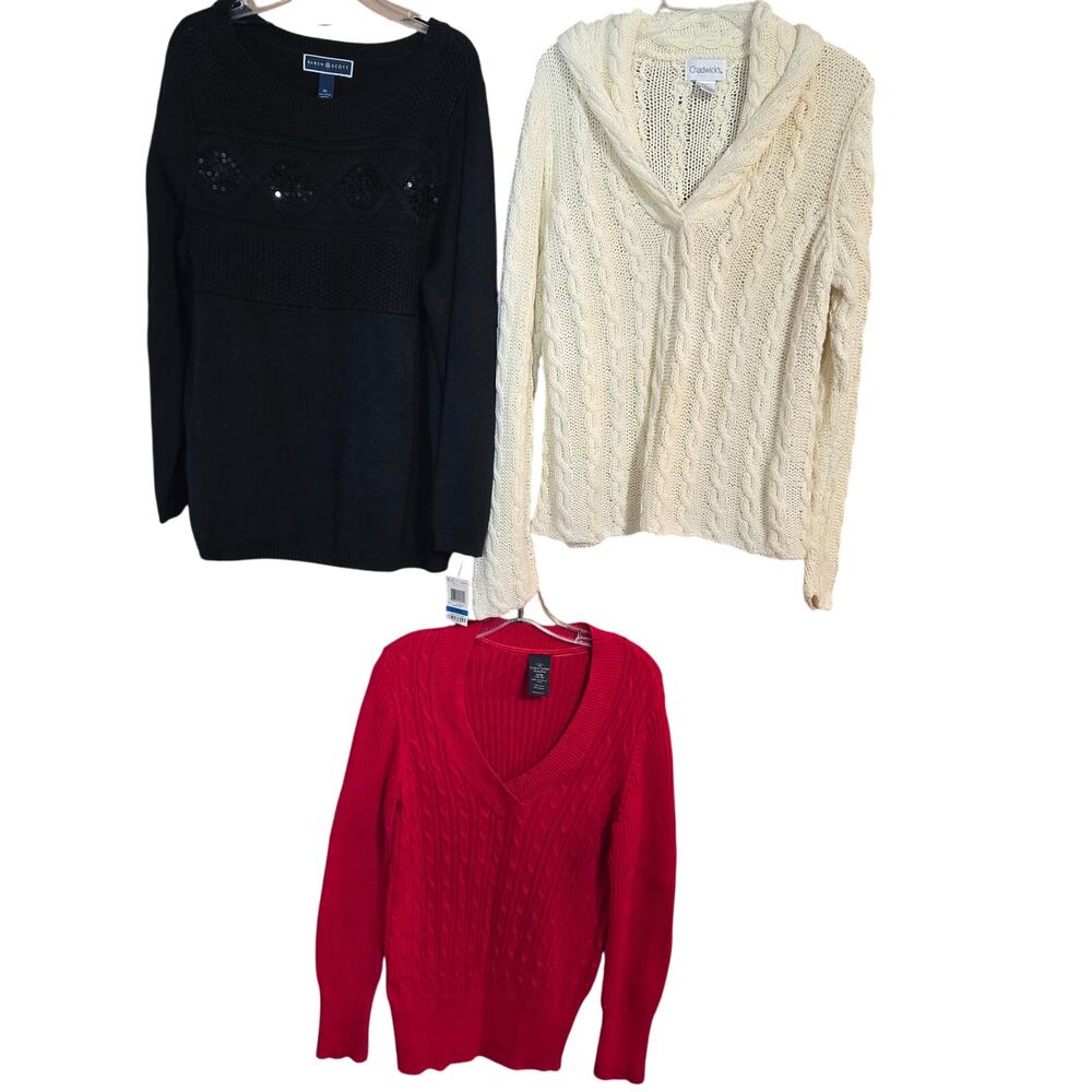 Women's XL 16 18 Sweaters Cardigans Pullovers Vests Wholesale Bulk Lot of 4